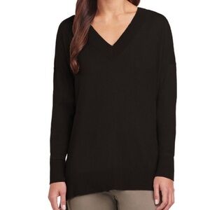 Field Manor Brown V Neck Sweater Side Slit Size L